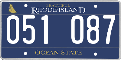 RI license plate 051087