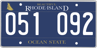 RI license plate 051092