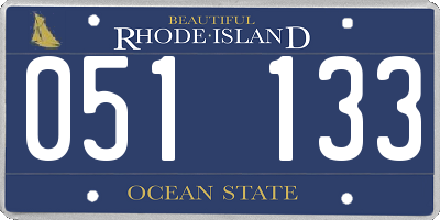 RI license plate 051133