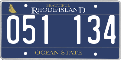 RI license plate 051134