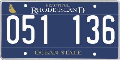 RI license plate 051136
