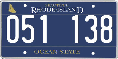 RI license plate 051138