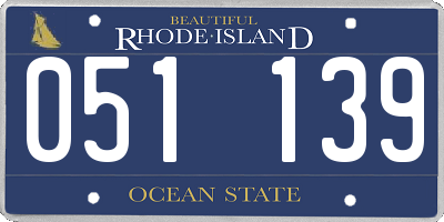 RI license plate 051139