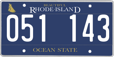 RI license plate 051143