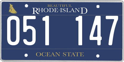 RI license plate 051147