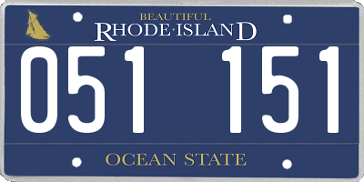 RI license plate 051151