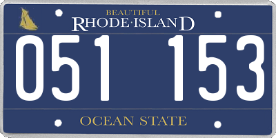 RI license plate 051153