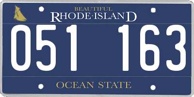 RI license plate 051163