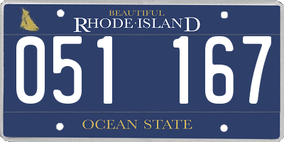 RI license plate 051167