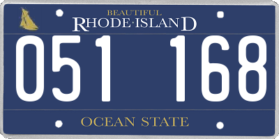 RI license plate 051168