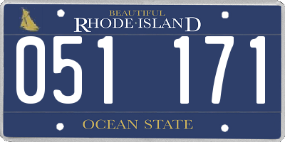 RI license plate 051171