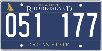 RI license plate 051177