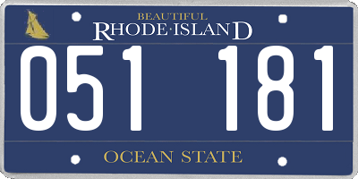 RI license plate 051181