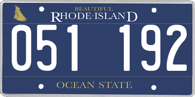 RI license plate 051192