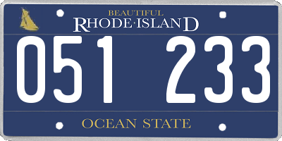 RI license plate 051233