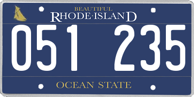 RI license plate 051235