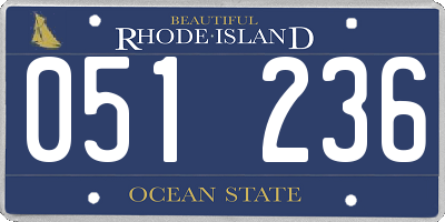RI license plate 051236