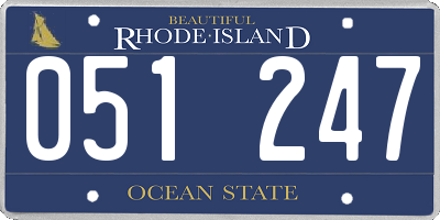 RI license plate 051247