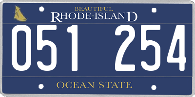 RI license plate 051254