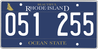 RI license plate 051255