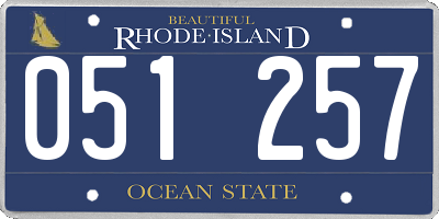 RI license plate 051257