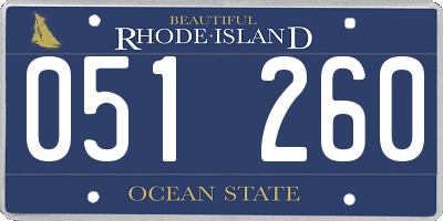 RI license plate 051260