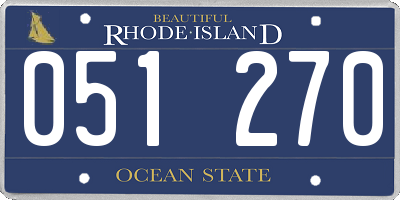 RI license plate 051270