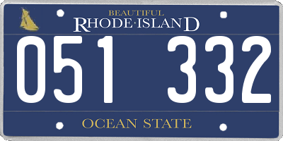 RI license plate 051332