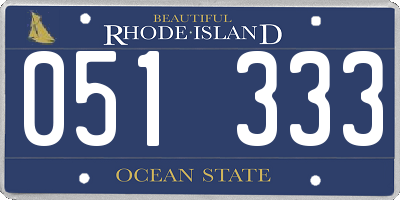 RI license plate 051333