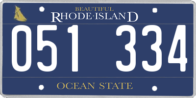 RI license plate 051334