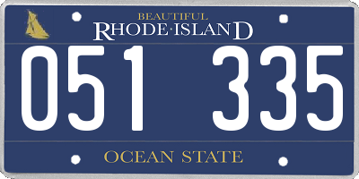 RI license plate 051335
