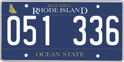 RI license plate 051336