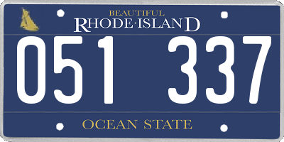 RI license plate 051337