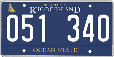 RI license plate 051340