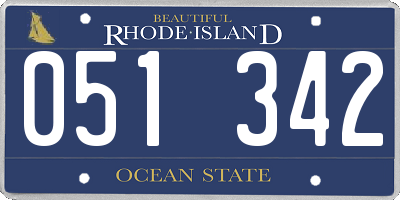 RI license plate 051342