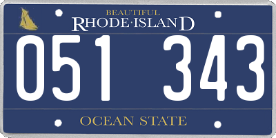 RI license plate 051343