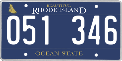 RI license plate 051346