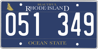 RI license plate 051349