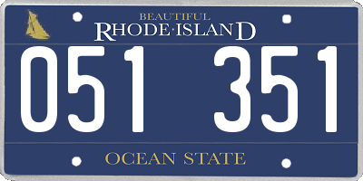 RI license plate 051351