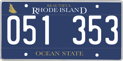 RI license plate 051353