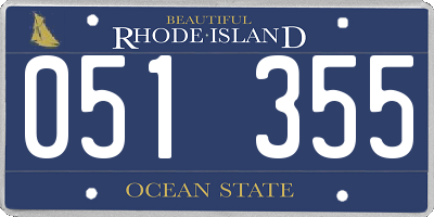 RI license plate 051355