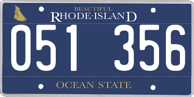 RI license plate 051356