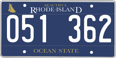 RI license plate 051362