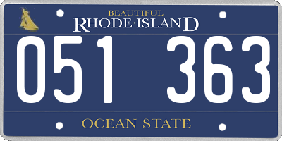 RI license plate 051363