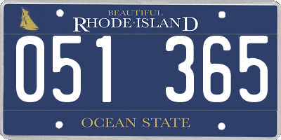 RI license plate 051365