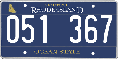 RI license plate 051367
