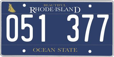 RI license plate 051377