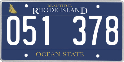 RI license plate 051378