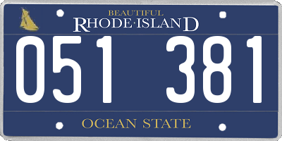 RI license plate 051381
