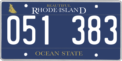 RI license plate 051383